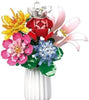 653 PCS - 6 x Artificial Flowers Bouquet Building Set – Botanical Collection